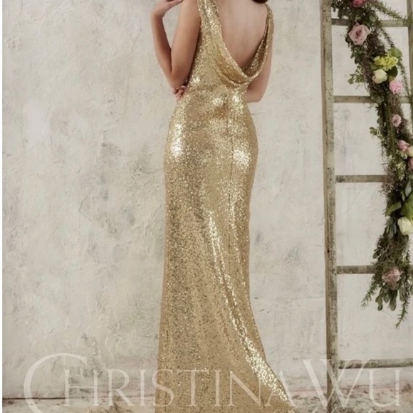 Christina Wu Celebration Sequin Gown, Size 8 - Picture 2 of 10